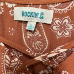 Rockin C flowy short sleeve criss cross vneck mini western dress Size L Photo 2