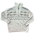 AQUA Bloomingdale’s  Quarter Zip Sweater Large Spread Collar Tan Argyle Photo 5