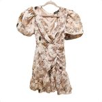 Missguided Mini Dress Size 0 Pink NWT Floral Coquette Flirty Puff Sleeve Frill Photo 13