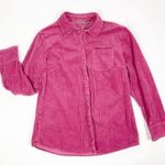 Pink Corduroy Button Down Shacket Size M Photo 0