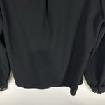 Sézane Sezane Abelia Blouse Black Wrap Style V-Neck Top Size 36 US 4 Lace Cuff Feminine Photo 9
