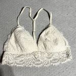 Aerie ⭐️  White Lace Triangle Bralette Size Small EUC Photo 0