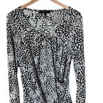 Robert Rodriguez Faux Wrap Blouse Animal Print White Black Long Sleeve Large EUC Photo 5