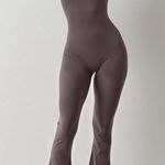 NEW Jumpsuit Square Neck Wide Leg Full Length Romper Playsuit M Gray Size M Photo 2