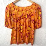 Rose + Olive  | Floral Boho Tunic Tropical Blouse Size M Photo 1