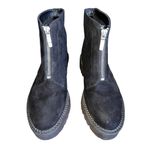 Nordstrom Rack🦎 Suede Black Boots Waffle Sole Front Zip🌵 Photo 1