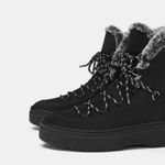 ZARA Chunky Sole Faux Fur Lining Mountain-Style Ankle Lace-Up Boots Size 39/8 BN Photo 2