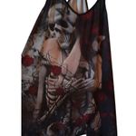 Skull Hankerchief Sleeveless Blouse Size 2XL Black Photo 1