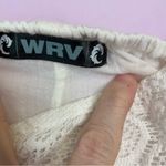 WRV White Gauzy Rayon Lace Sharkbite Mini Tank Dress Beachy Boho Photo 3