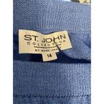 St. John ST.‎ JOHN 3 Piece Blue White Knit Suit Gold Button Jacket Size 8 Skirt Size 14 Photo 15