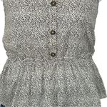 Sienna Sky  Animal Print Peplum Henley Tank Top Small Excellent Pre-Owned Photo 3