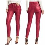 J Brand Alana Opium Jagged Python Metallic Red Snake Skin Skinny Pants #W Photo 1