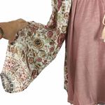 Umgee Boho off the shoulder top pink boho floral top Photo 7