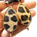 C 1946 gold tone long leopard black necklace Photo 10