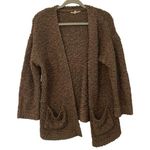 Pink republic Light Brown Tan Sweater Knit Design Cardigan Puffy Material Women’s Size Large! Photo 0
