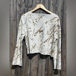 Wildfox  white and gold marble print sweatshirt Photo 8