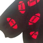 Bibi Football Game Day Short Sleeve Sweater Womens Large Black Red Preppy Casual Photo 2