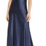 Lulus Dress One Last Glance Satin Backless Slip Dress Navy Blue Size Medium Photo 0