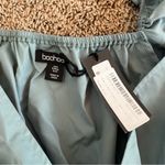 Boohoo NWT  Poplin Puff Sleeve V-Neck Midi Smock Dress Powder Blue 4 Photo 8