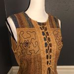 Handmade embroidered dress with corset detail Brown Size L Photo 2