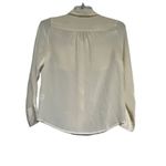 J.Crew U.K Women's Long Sleeve Button Down Silk Shirt Cream White Size S Yellow Photo 2