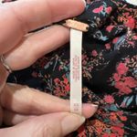 Free People  Monica Crop Top Black Pink Floral Open Back Fairy Romantic Country Photo 5