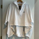Adidas Tennis Premium Wind Jacket Poncho White Hooded Womens M NWT Loose fit Photo 4