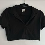 H&M MOVING SALE Black Collared Crop Top Photo 2