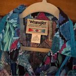 Wrangler Vintage  Button Short Crossover Women’s Medium Aqua Purple Aztec Retro Photo 1
