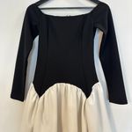 Anthropologie AWAYLEE Drop Waist Off The Shoulder Mini Dress in Black & White Size Small Photo 5