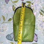 Vintage 70s 80s Green Leather Coin Glasses Cigarettes Lipstick Makeup Purse Photo 5