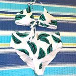 SheIn Swimsuit bikini and bottoms, white and green floral, size XL, By . New!!! Photo 0