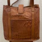 Brahmin Vintage  Brown Embossed Croc Leather Medium Tote Shoulder Bag Photo 6