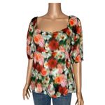 J.Crew  Squareneck Top size 8  Liberty Hazy Days Floral Tie Back Puff Sleeves Photo 1