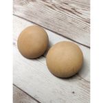 Vintage Clip On Earrings Light Wood Tone *DAMAGED* One Clip Won't Open Tan Photo 1