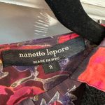 Nanette Lepore  Watercolor Mirror Image Floral Roses Silk Blouse Top Size 2 XS Photo 9