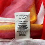 Do Everything In Love Colorful Bright Striped Poncho Swim Cover Up OSFM Photo 3