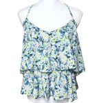 ASOS Blue Yellow Tiered Blouse 6 Photo 0