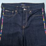 Ralph Lauren Polo Dark Wash Blue Denim Jeans Embroidered Rainbow Wide Pants Photo 3