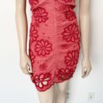 Free People [] Coral Eyelet Embroidered Smocked Sizzle Mini Dress NWT Sz Large L Photo 7