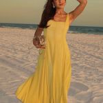 ZARA  butter mustard Yellow Maxi Dress flowy bohemian midi summer vacation Photo 0