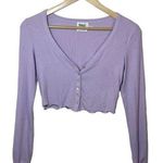 Princess Polly  Pedro Knit Cropped Cardigan Top in Lilac Size 0 Photo 4
