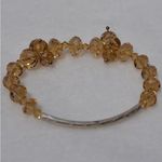 Retro Chic Light Copper Silver Tone Stretch Sparkle Bracelet Photo 1