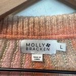 Molly Bracken  Mutlicolor Stripe Dolman Sleeve MCM Retro Knit‎ Crewneck Sweater L Photo 3