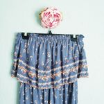Japna Blue Floral Strapless Wide Leg Jumpsuit Pink Size M Photo 2