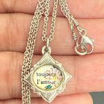 Vintage 925 Sterling Silver Toujours l’ Amour Always Love 16” Necklace 6g. Photo 1