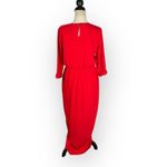 Amanda Uprichard Timeless Provenance Dress Women's Med Red Faux Wrap Hi-Lo RTR Photo 3