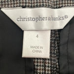 Christopher & Banks  Houndstooth Slim Tapered Business Casual Pant size 4 Photo 3