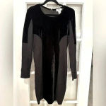 Carmen Marc Valvo Vintage Black Velvet Cocktail Whimsigoth Midi Dress Size 6 S Photo 5