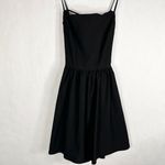 ASOS Design Size 0 Dress Mini Lace Up Back Solid Black Spaghetti Strap 501 Photo 5